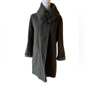 Eileen Fisher petite Baby alpaca wool blend heather brown coat